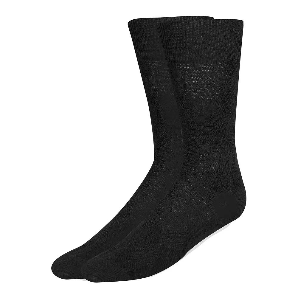 Men's Tonal Argyle Crew Socks in Black | Cole Haan Product Image