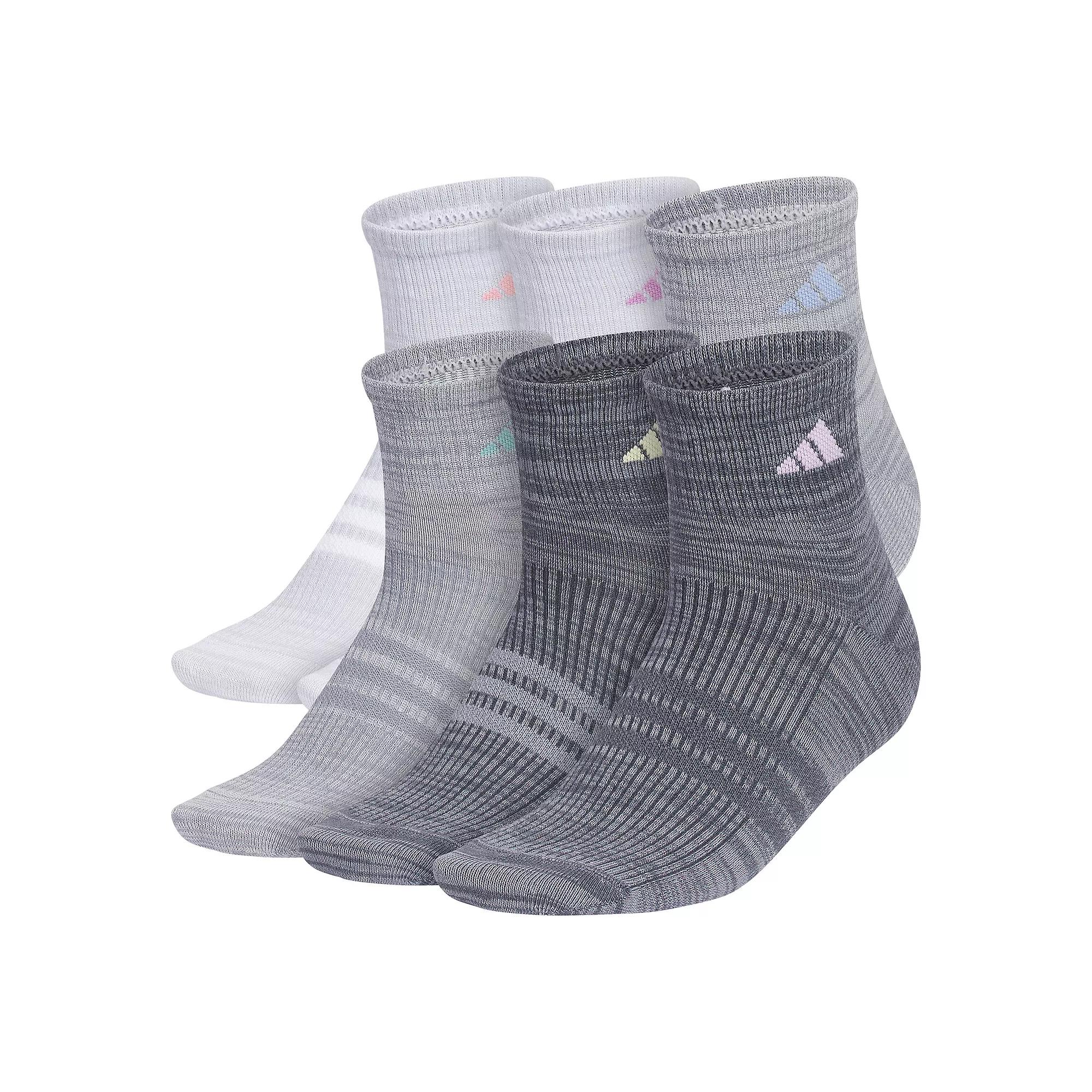 Women's adidas Superlite 3.0 6-Pack Quarter Socks, Size: 5-10, Onix Grey Product Image