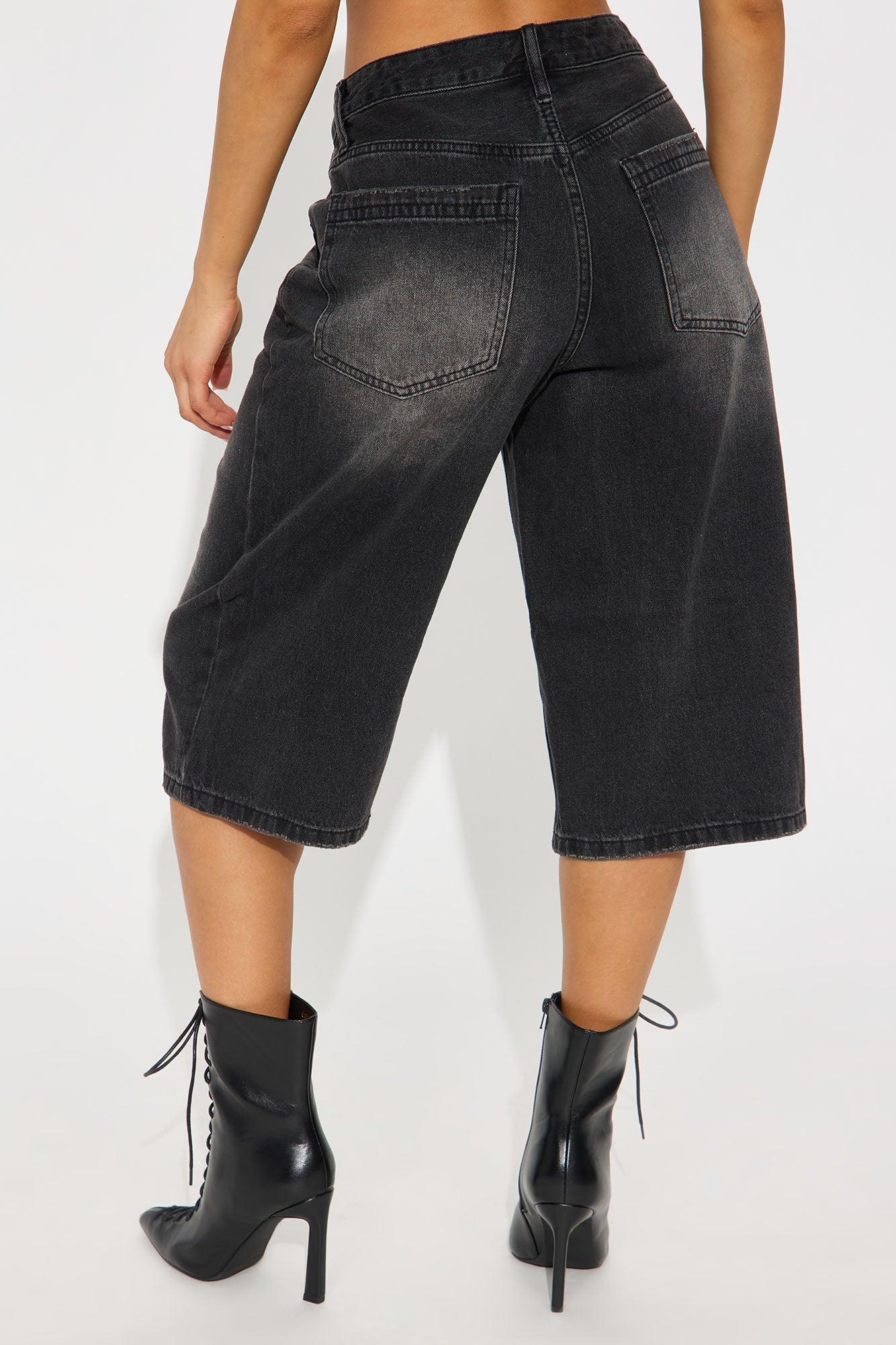 Classic Denim Jorts - Black Wash Product Image