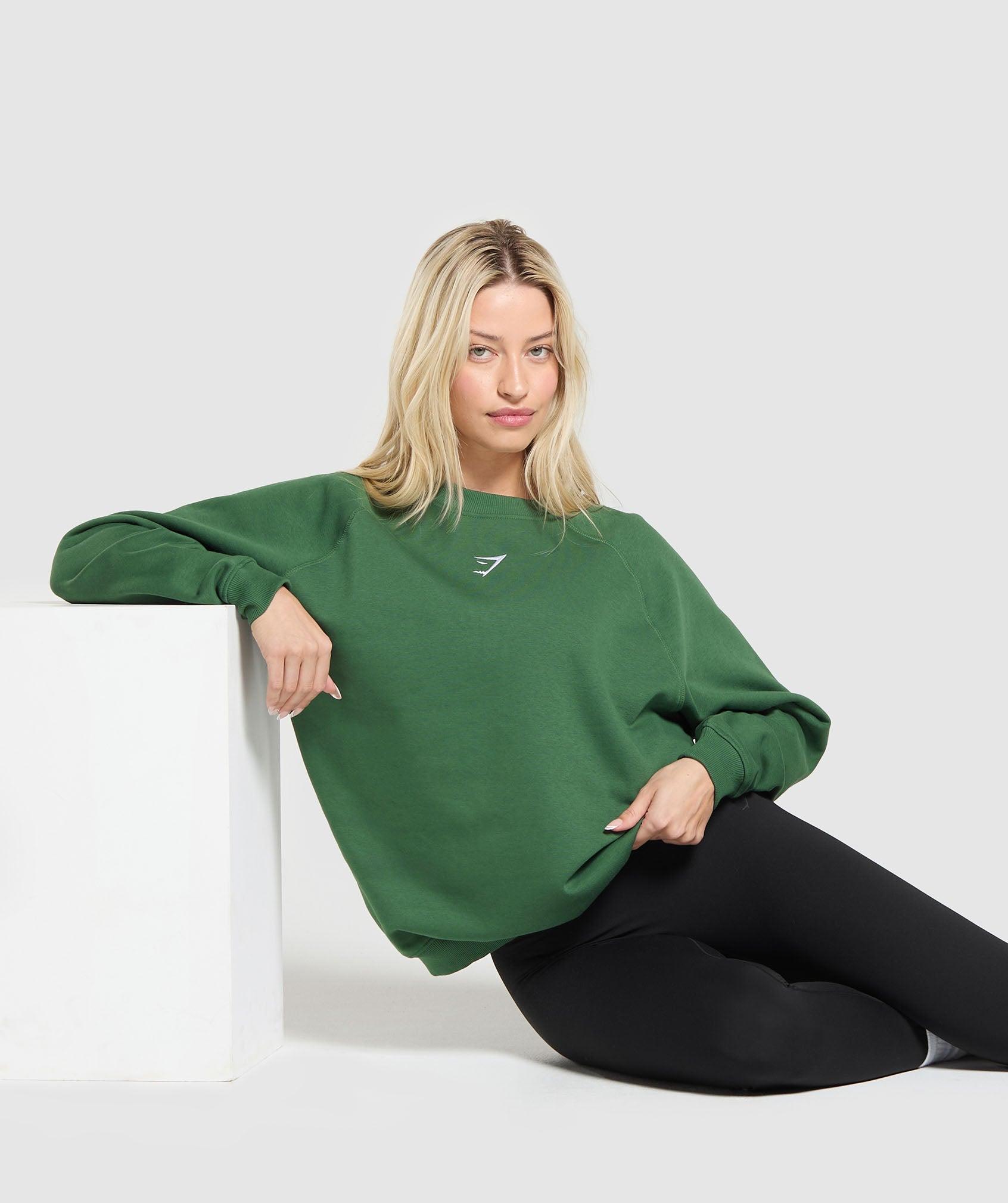 Gymshark Training Oversized Fleece Sweatshirt - Classic Green Female Product Image