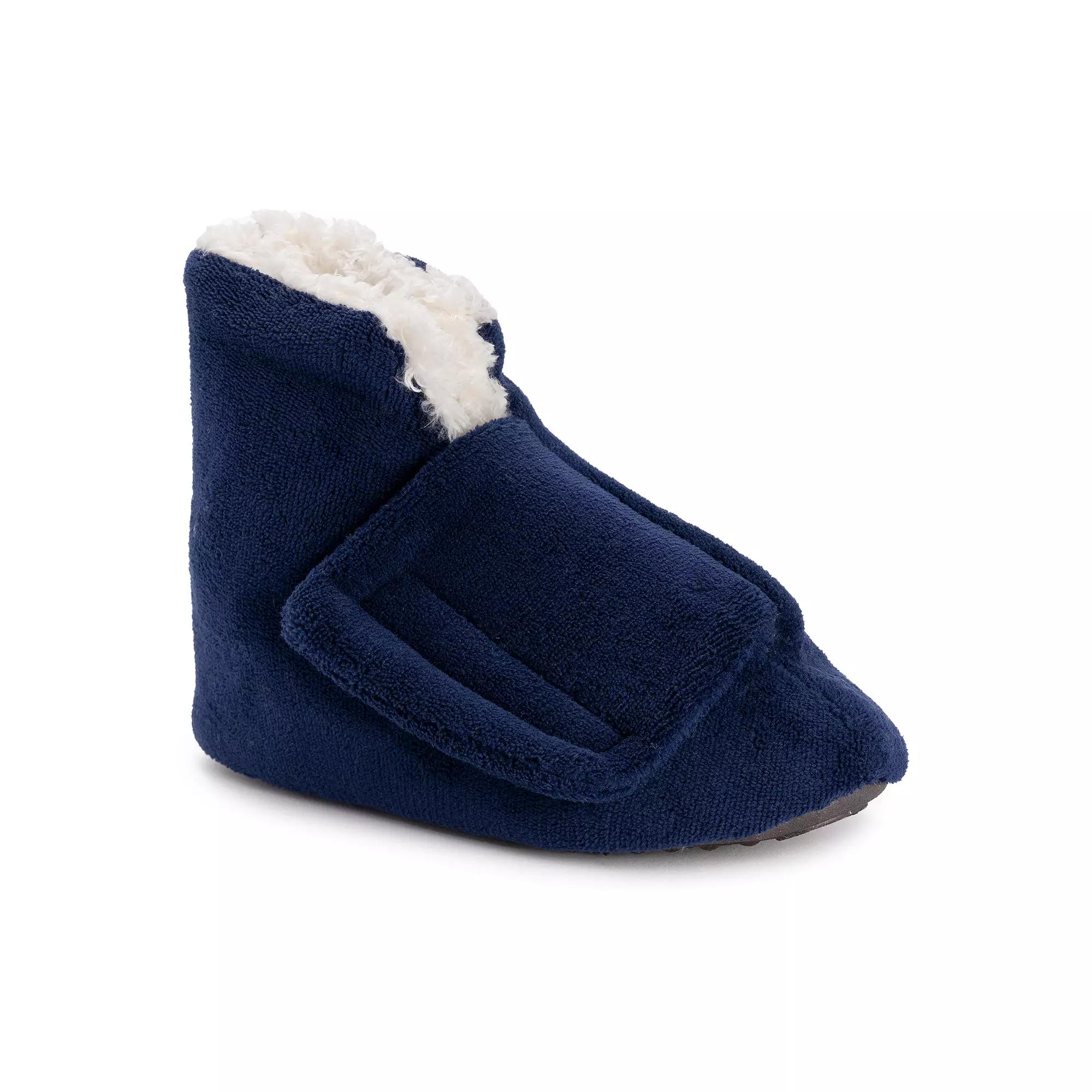 Softones by MUK LUKS® Adjustable Shearling Men's Bootie Slippers,  Product Image