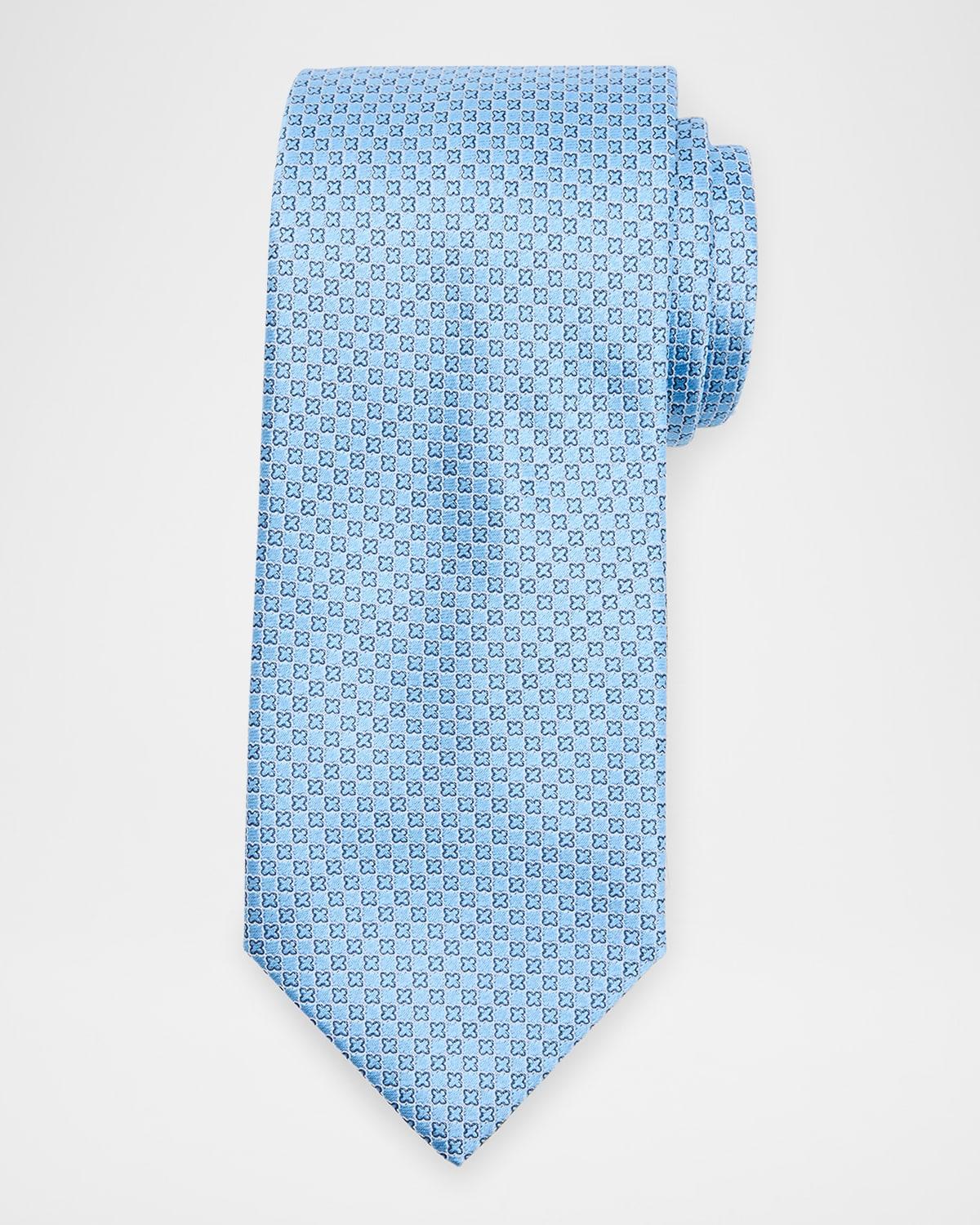 Mens Micro-Geometric Silk Tie Product Image