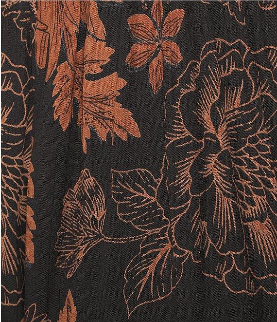 Angie Sleeveless Border Print Keyhole Knot Front Wide Leg Jumpsuit Product Image