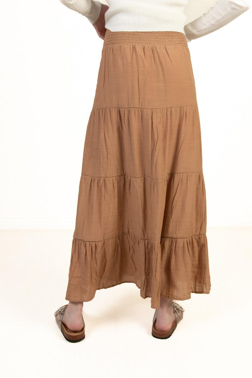 Clay Smocked Waist Maxi Skirt Product Image