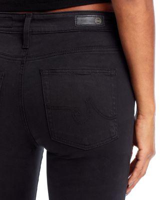 Farrah High-Rise Sateen Skinny Jeans in Black Product Image