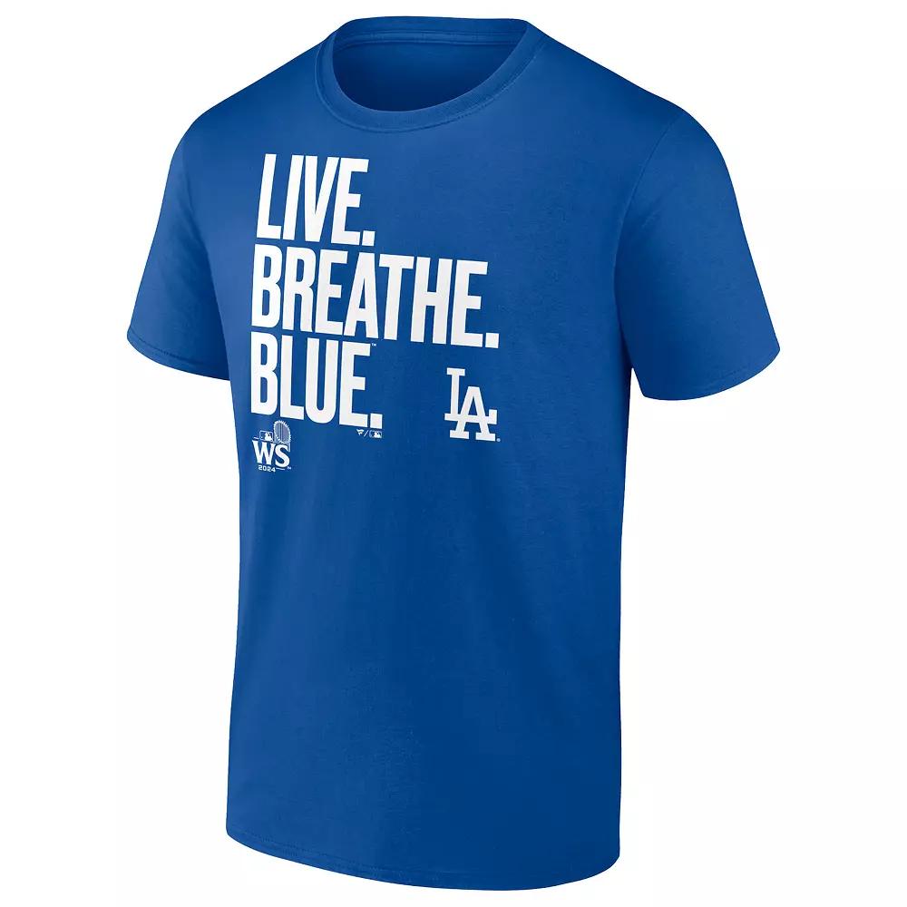 Men's Fanatics Los Angeles Dodgers World Series Participant Live Breathe Blue T-Shirt, Size: Large Product Image