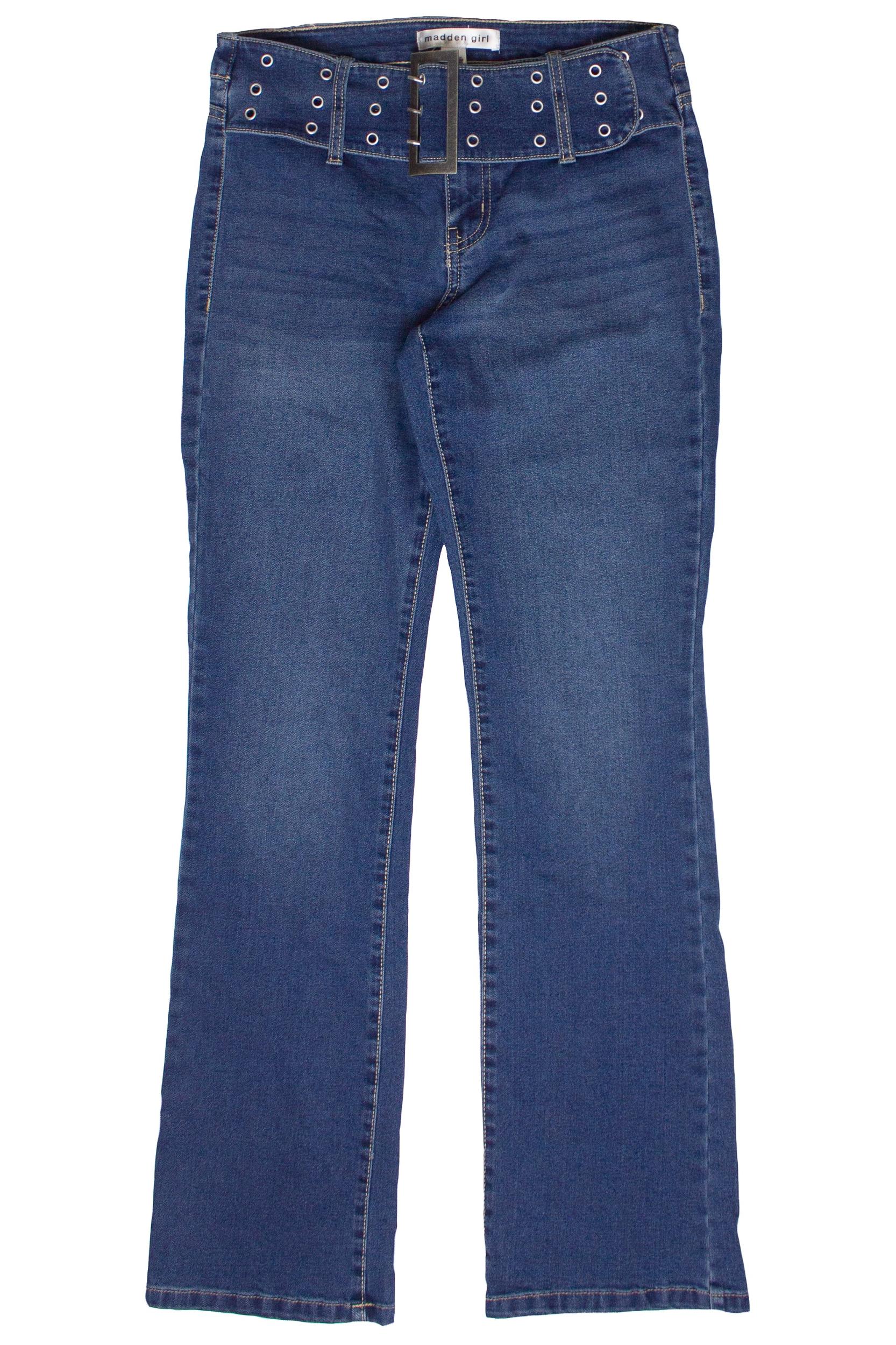 Low Rise Bootcut Belted Jeans Product Image