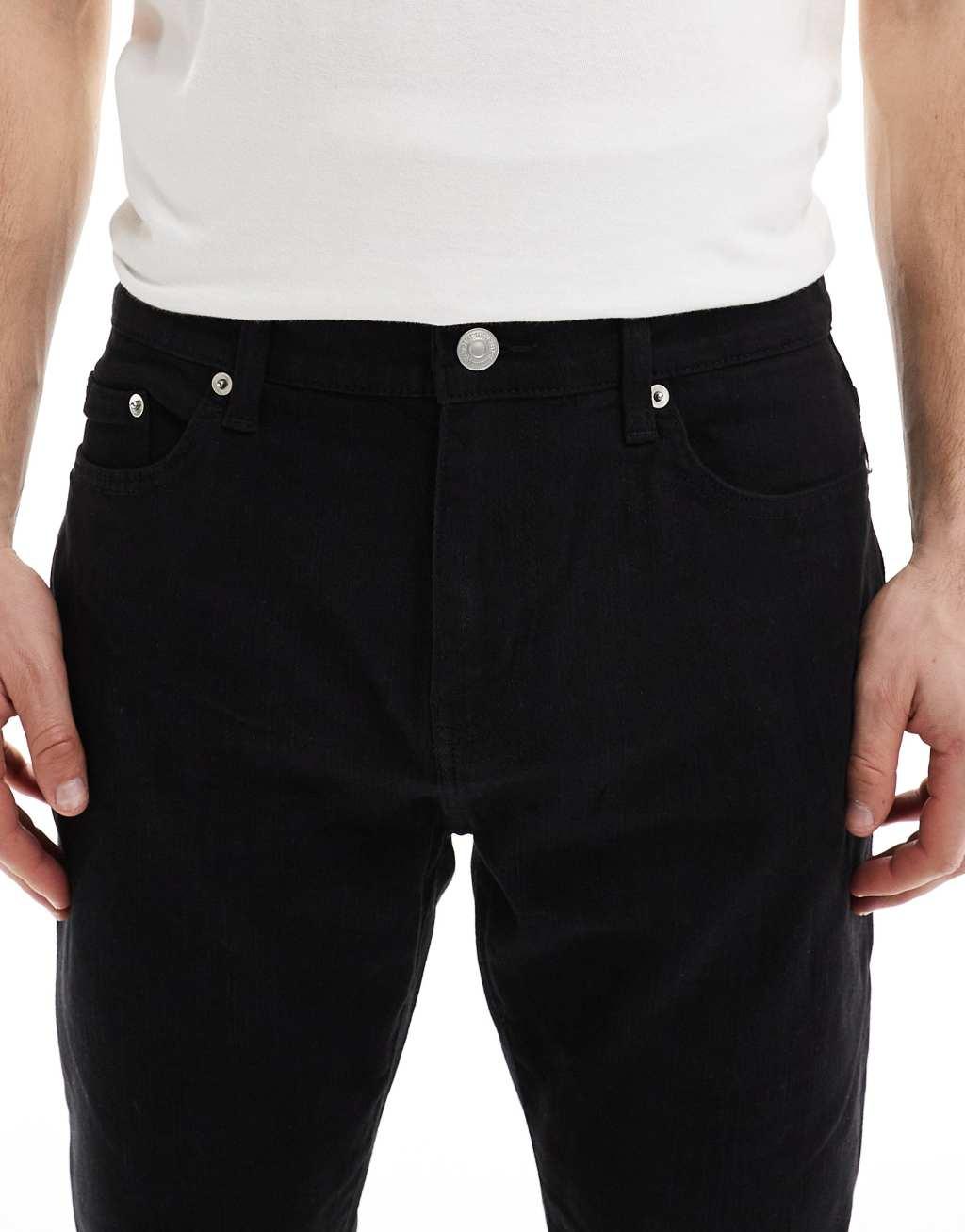ONLY & SONS Rope slim tapered fit jeans in black Product Image