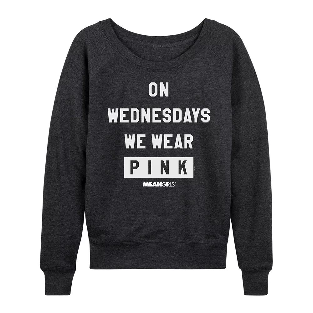Women's Mean Girls Wear Pink French Terry Long Sleeve Tee,  Product Image