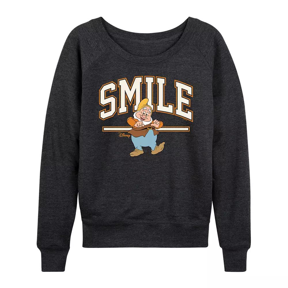 Disney's Snow White and the Seven Dwarfs Happy Women's French Terry Long Sleeve Tee, Girl's,  Product Image