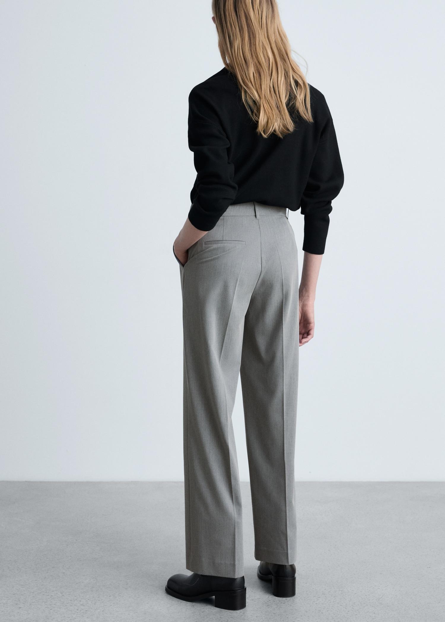 Straight mid-rise pants - Women | MANGO USA Product Image