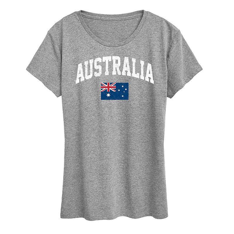 Womens Australia Flag Graphic Tee Grey Gray Product Image