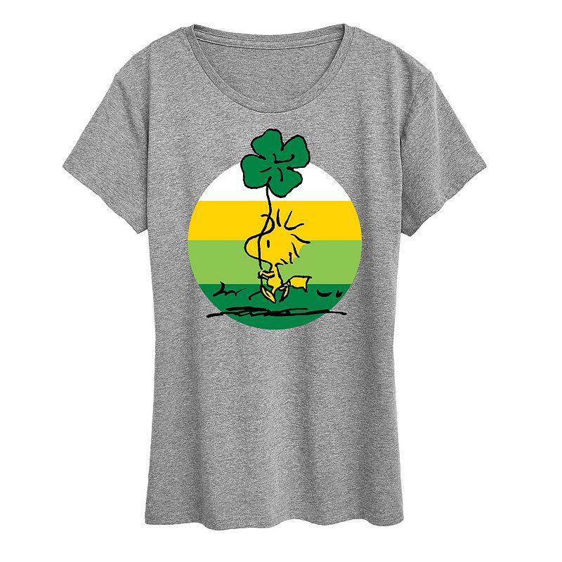 Women's Peanuts Woodstock Shamrock Graphic Tee,  Product Image