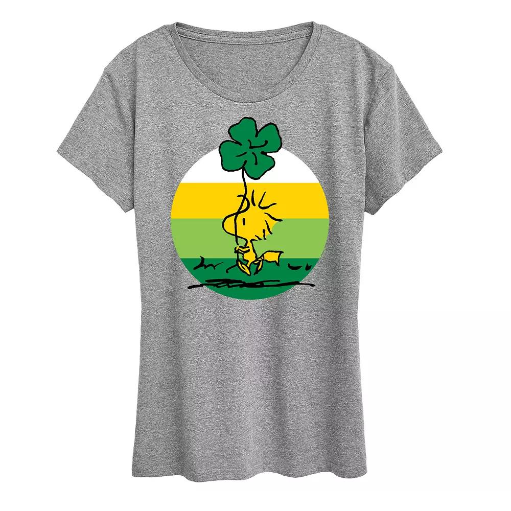 Women's Peanuts Woodstock Shamrock Graphic Tee,  Product Image