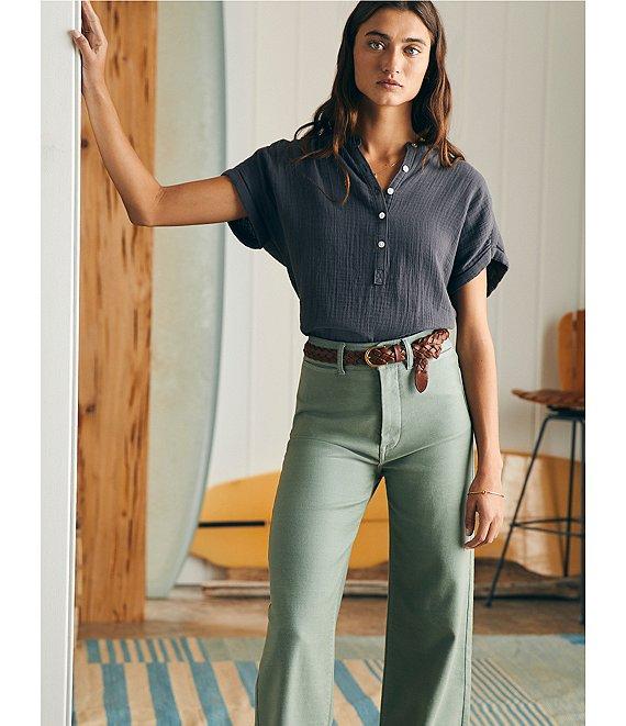 Faherty Dream Organic Cotton Gauze Short Sleeve Desmond Top Product Image