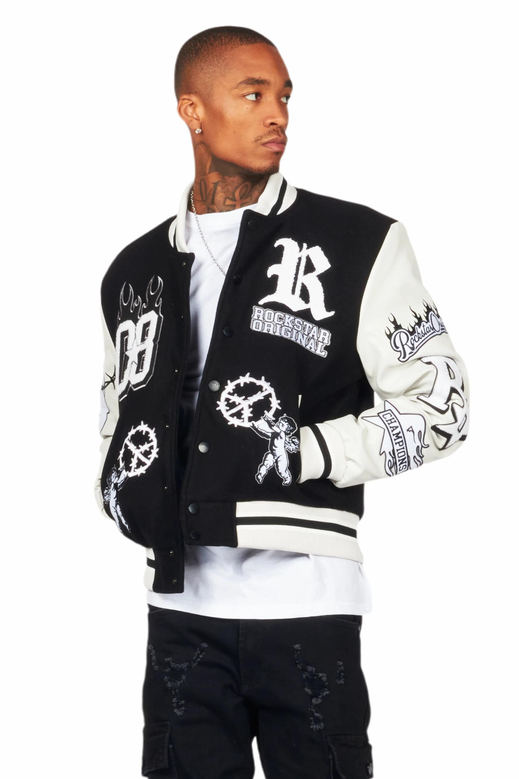 Rune Black Varsity Jacket Male Product Image
