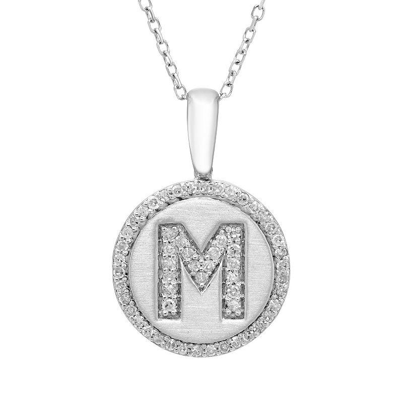 It's Personal Sterling Silver & Diamond Accent Initial Pendant Necklace, Women's,  Product Image