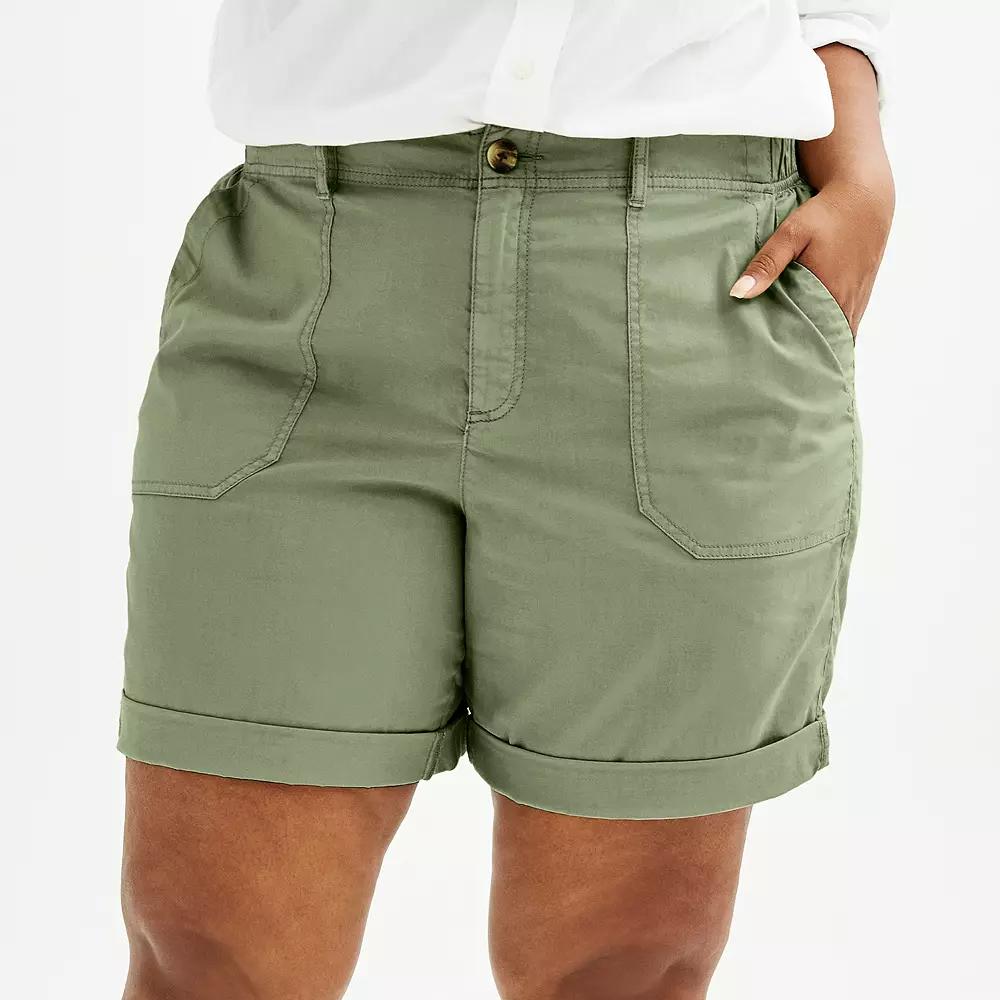 Plus Size Sonoma Goods For Life® Utility Bermuda Shorts, Women's, Size: 3XL, Purple Velvet Product Image