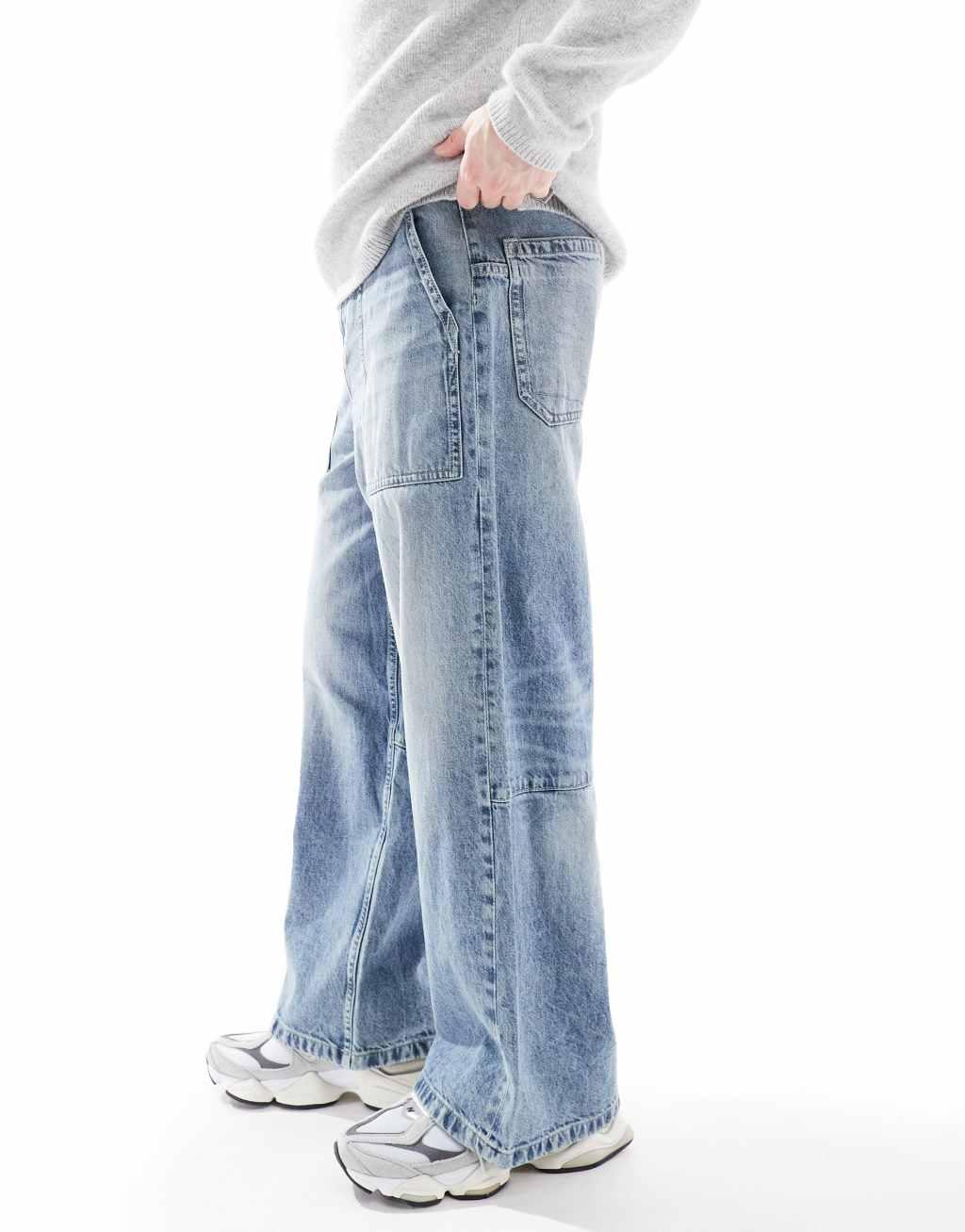 ASOS DESIGN super baggy jeans in light wash blue Product Image