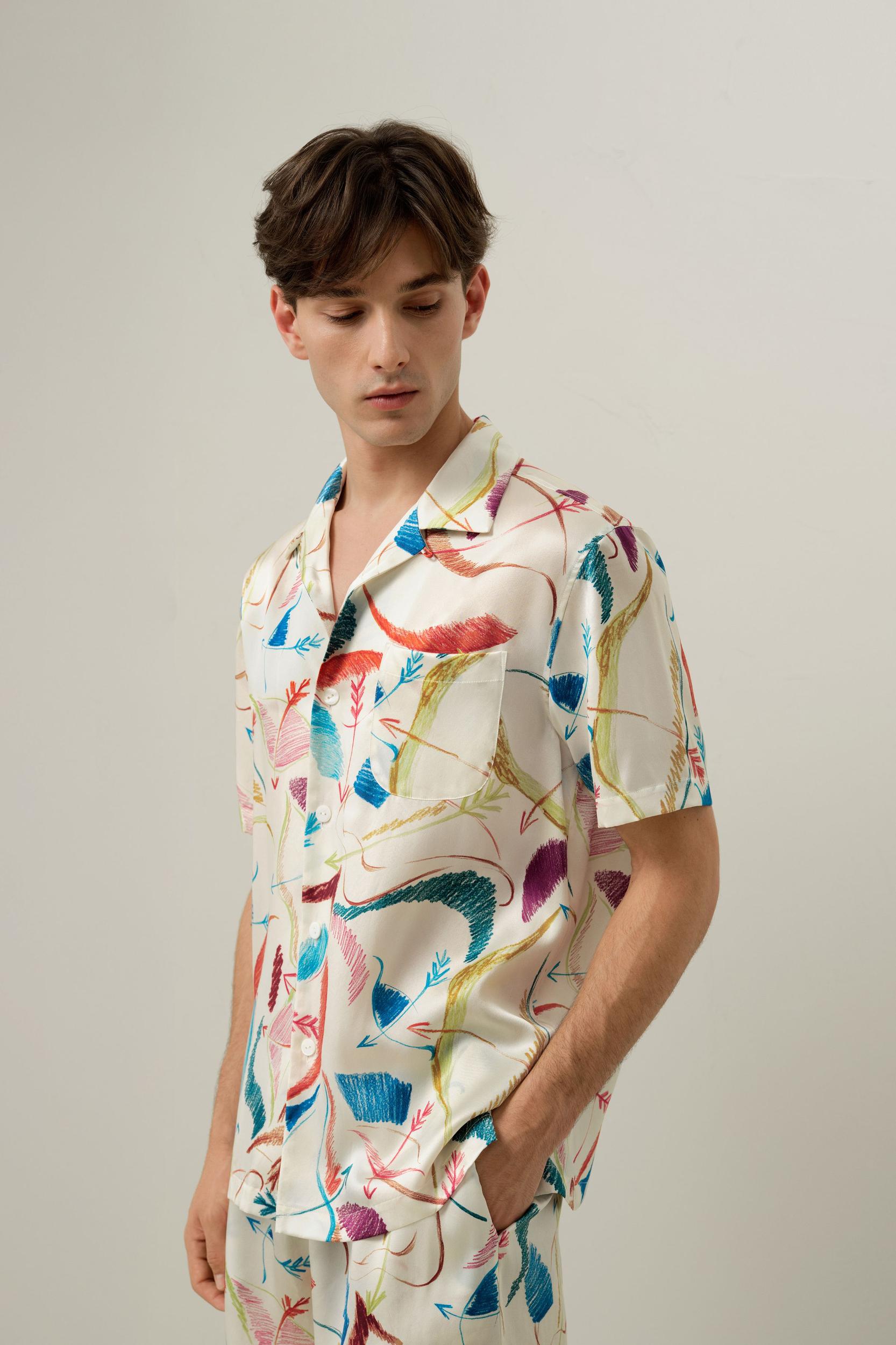 Sagittarius Men’s Short Silk Pajama Set Product Image