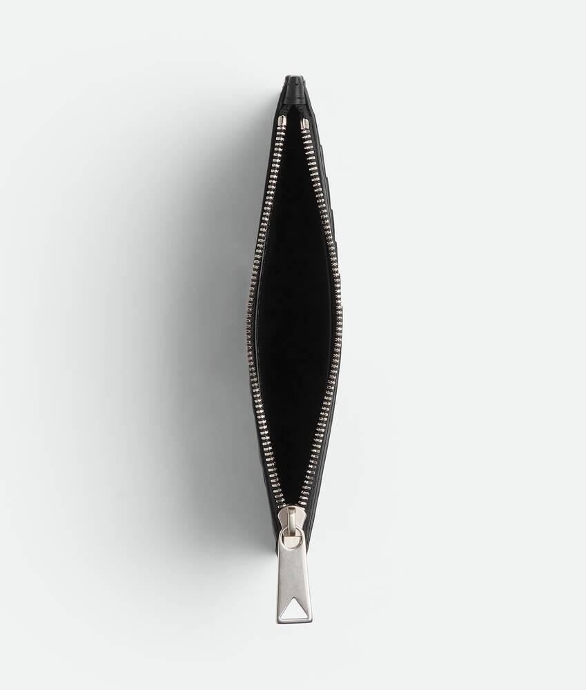 Men's Intrecciato Long Zippered Card Case in Black Product Image