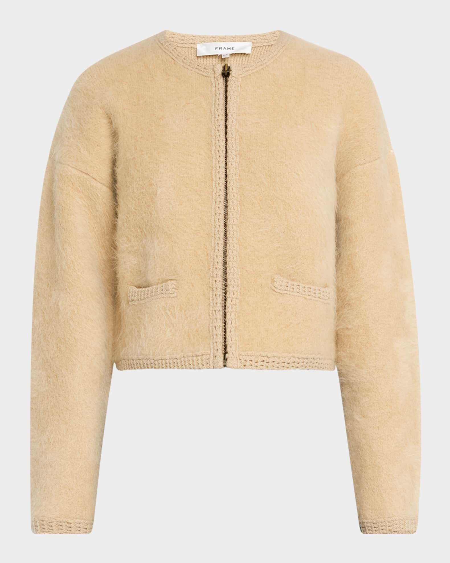 Lofty Crochet Trim Cashmere Cardigan Product Image