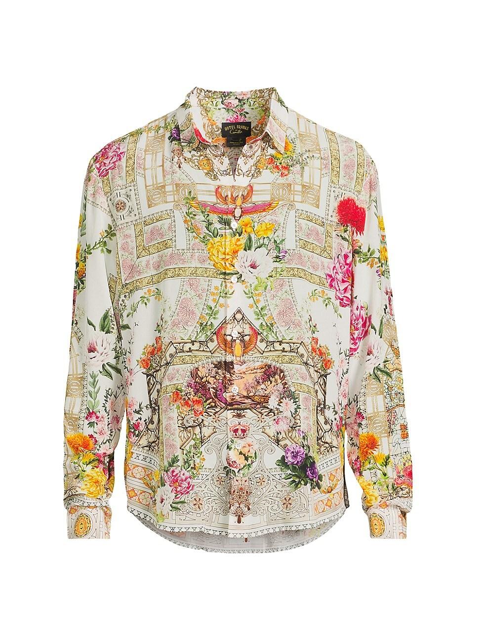 Mens Collared Silk Shirt Product Image