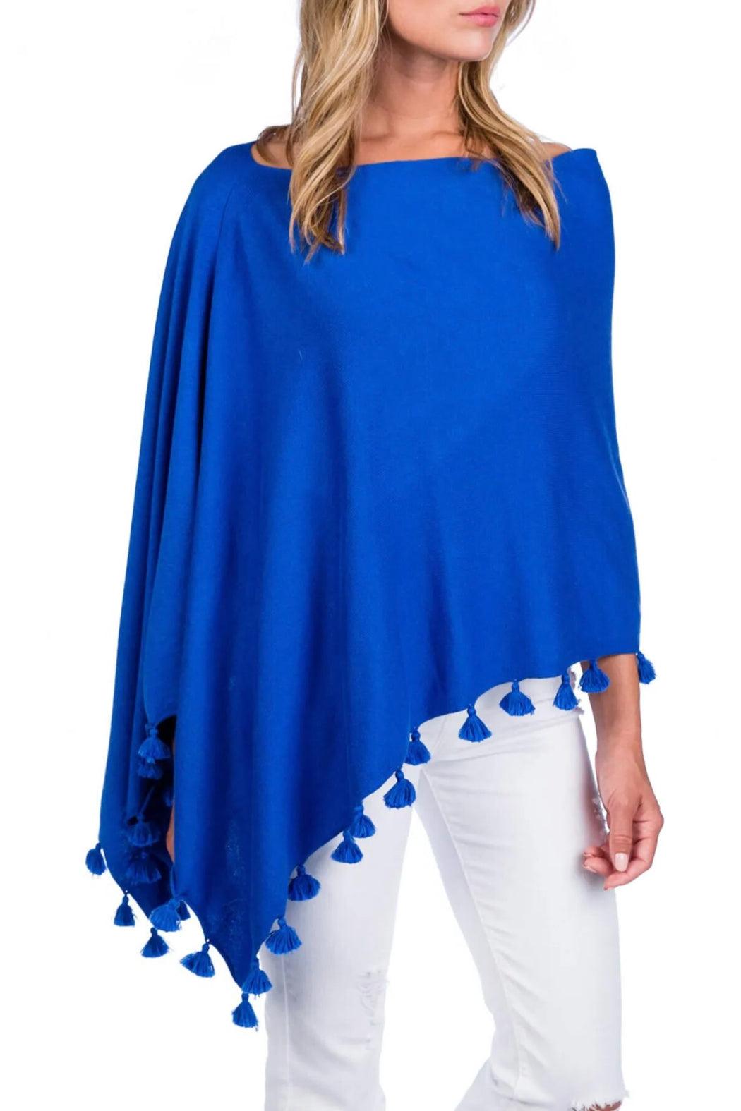 Cashmere Blend Tassel Trim Topper Poncho Product Image