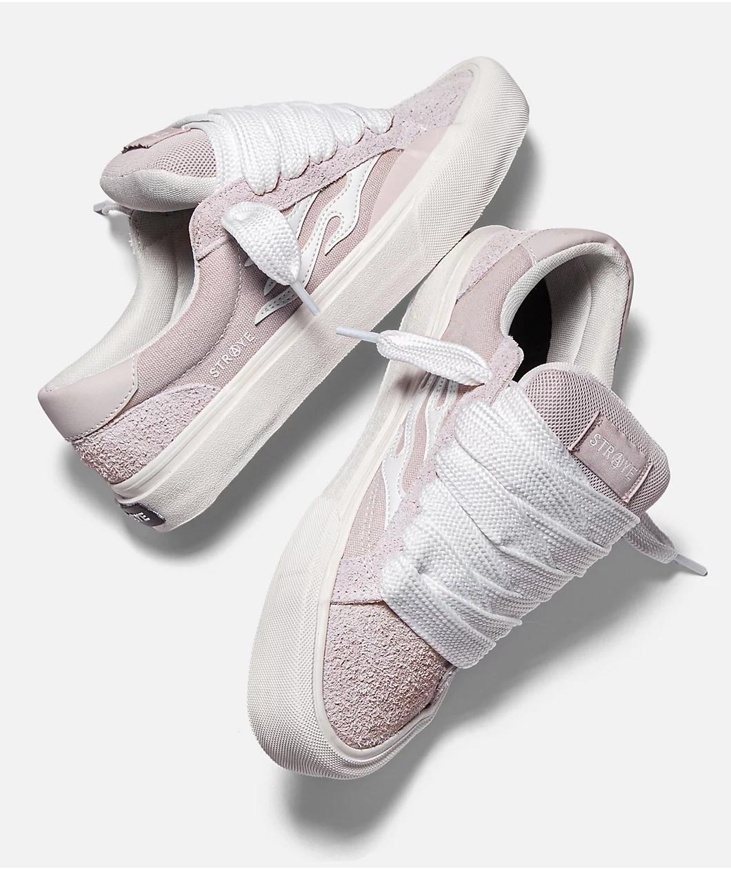 Straye Logan Puff Dusty Pink & White Skate Shoes Product Image