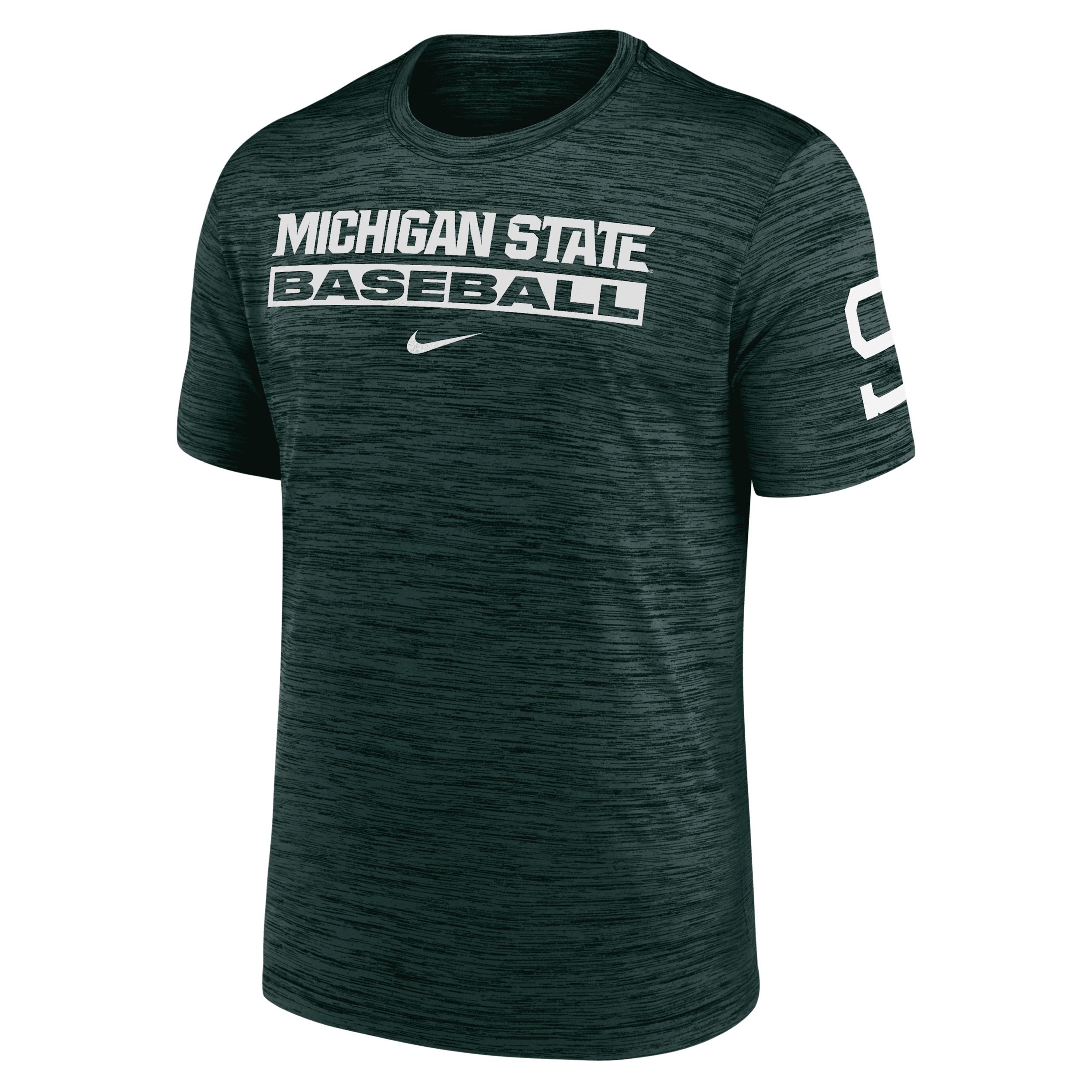 Michigan State Campus Center Stack Velocity Nike Mens Dri-FIT College T-Shirt | NKPQ3EYMST-907 Product Image