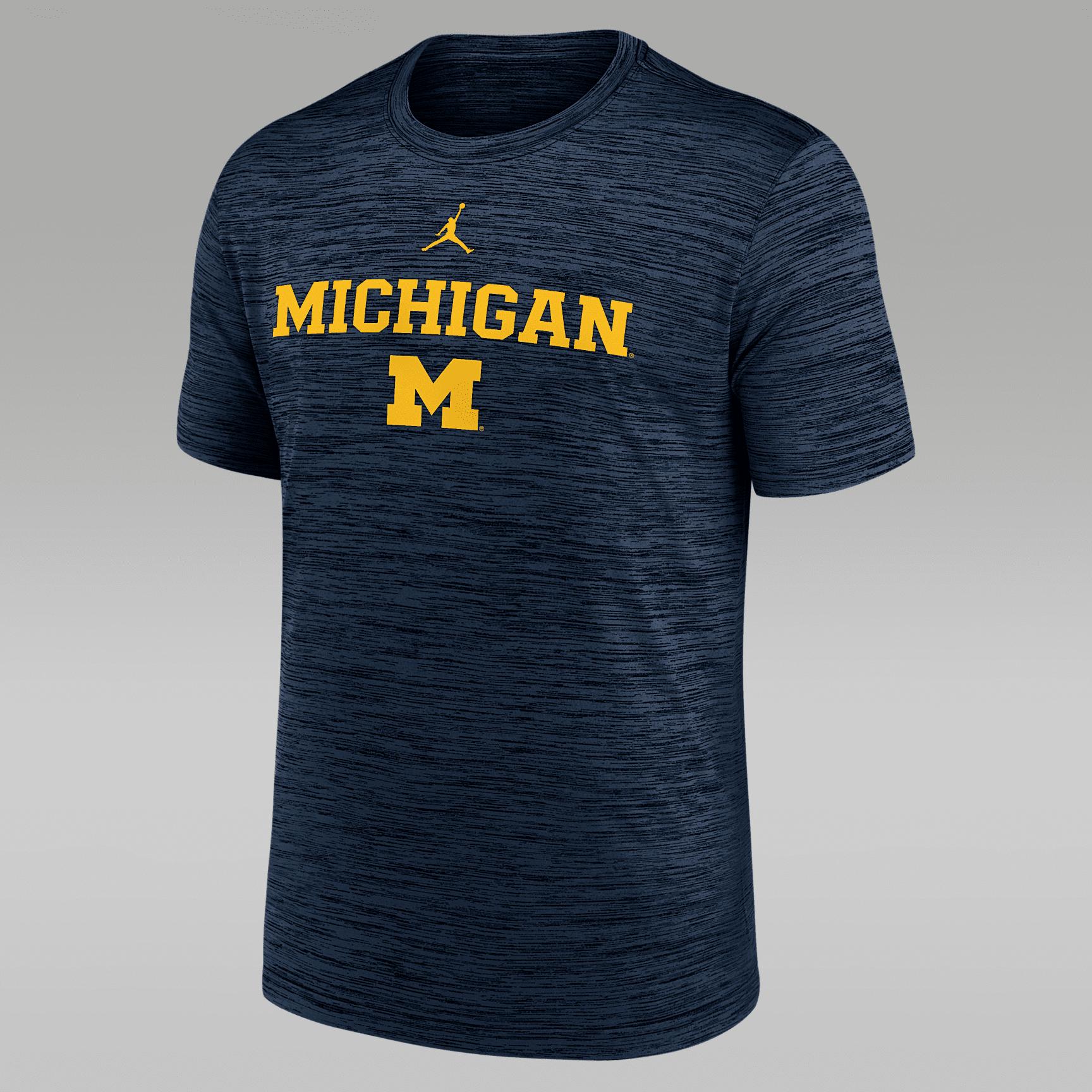 Mens Michigan Sideline Velocity Jordan Brand Dri-FIT College T-Shirt | 0JER41SMWN-7QM Product Image