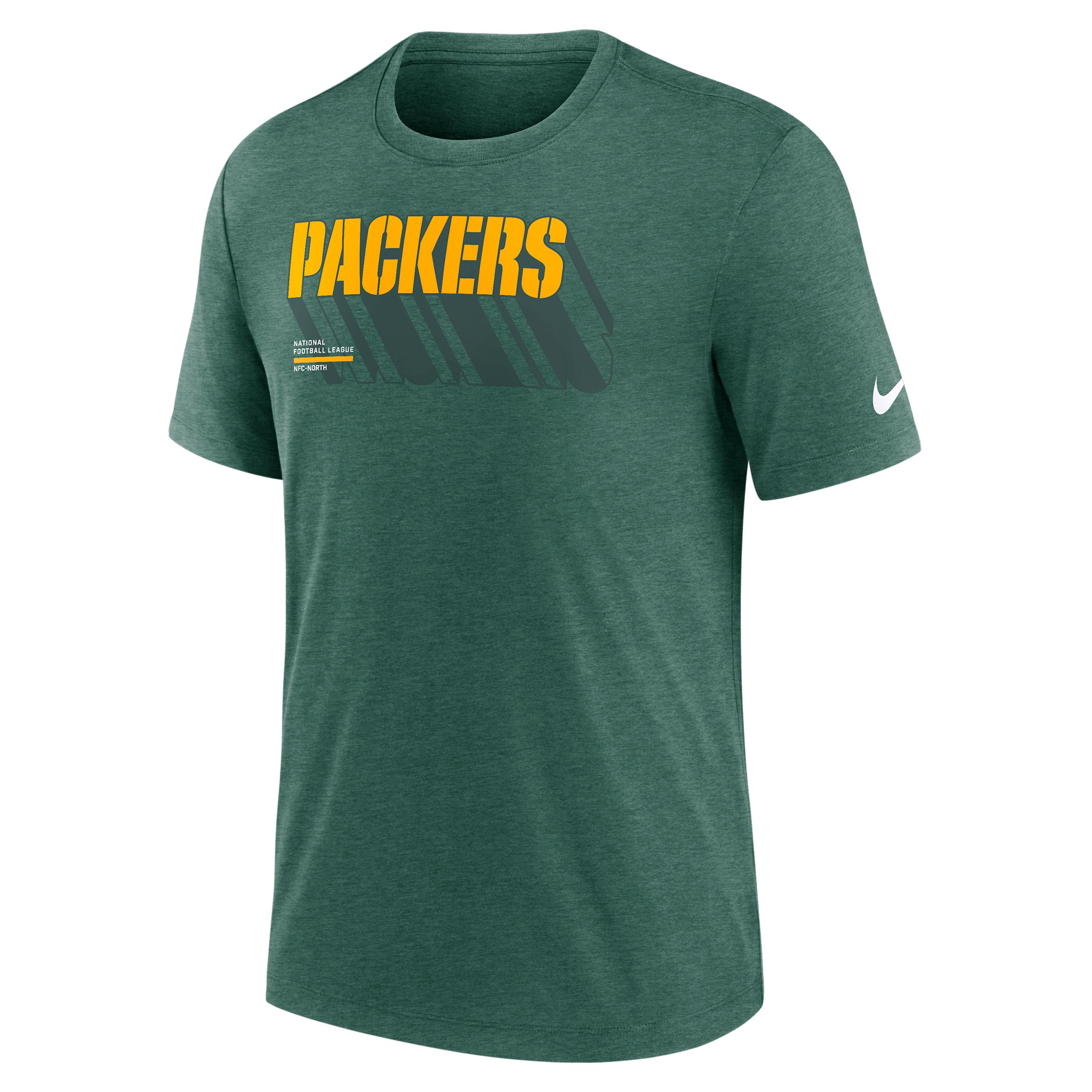 Green Bay Packers Long Pass Nike Mens NFL T-Shirt | NJFDEX517T-KZQ Product Image