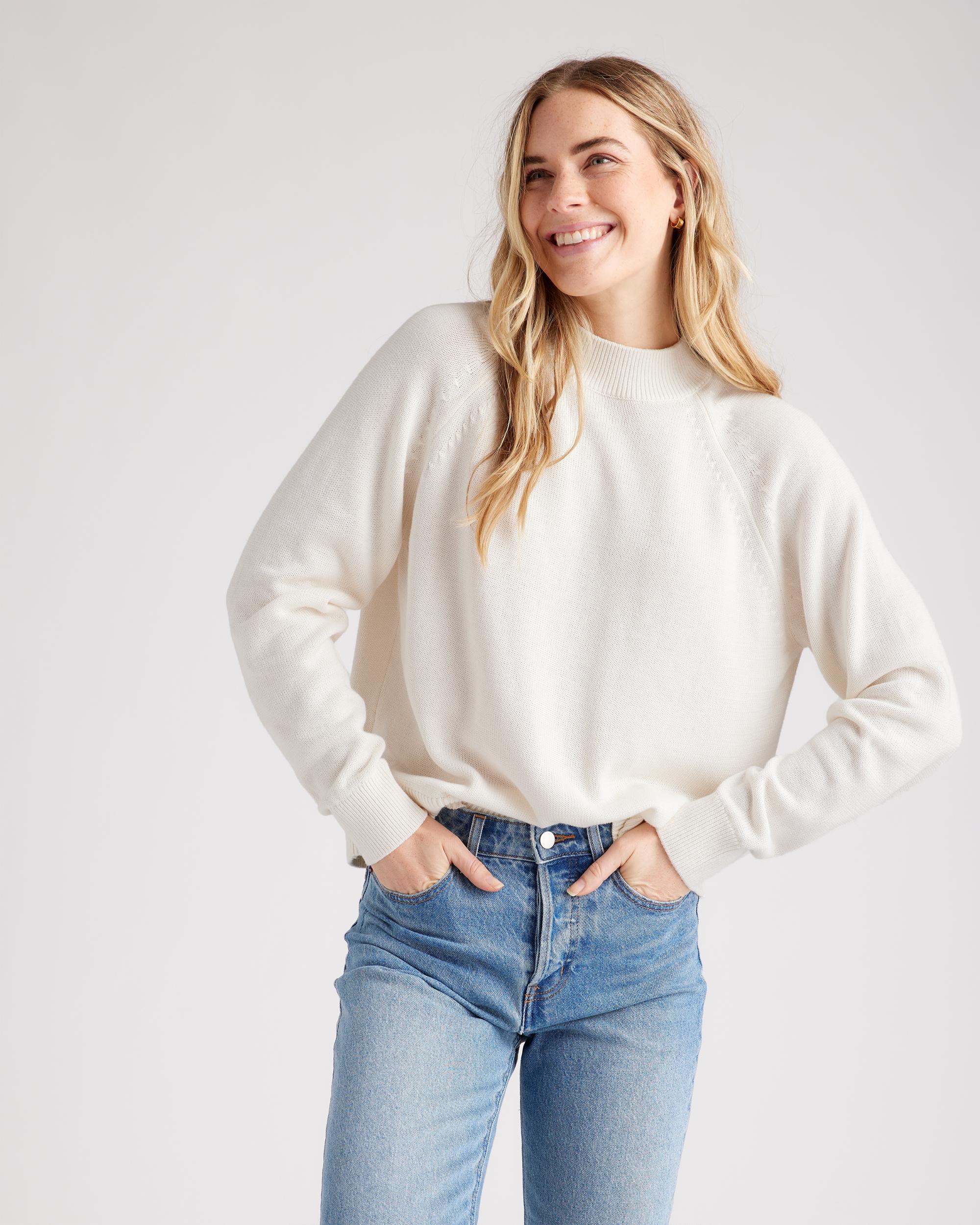 Quince | Women's Mockneck Sweater Size XL, Organic Cotton Product Image