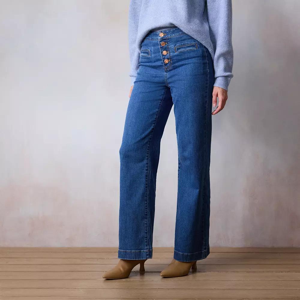 Women's LC Lauren Conrad Super High Rise Trouser Jeans, Size: 18, Hazel Blue Product Image