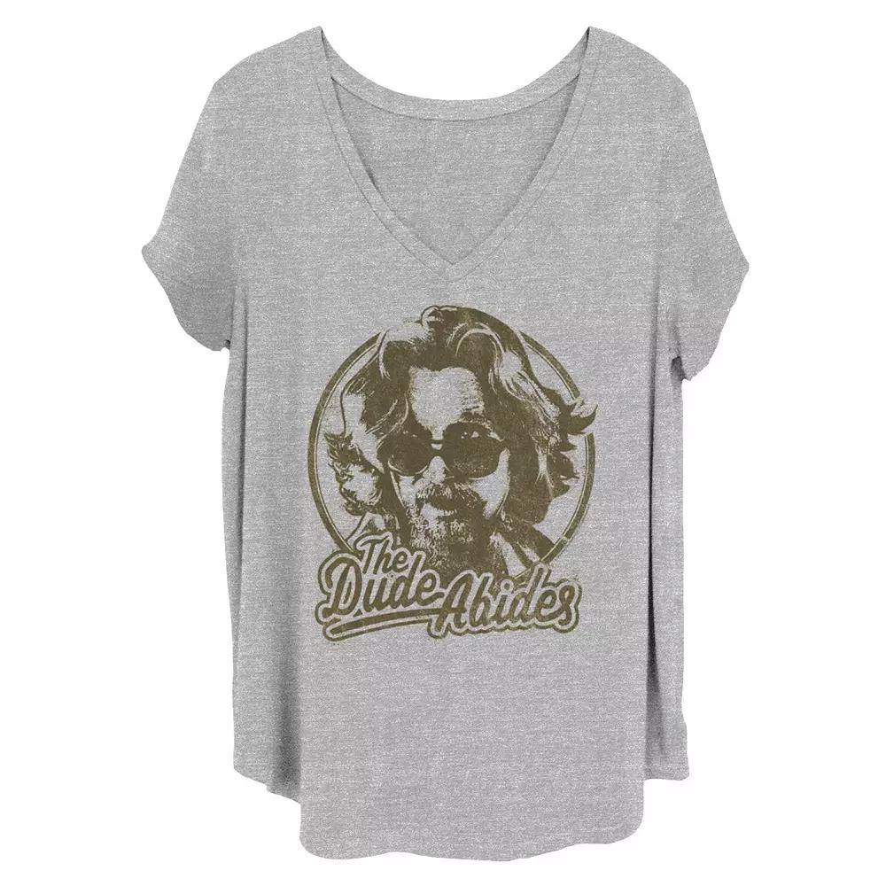 Juniors' Plus Size Big Lebowski "The Dude Abides" Portrait Tee, Girl's, Size: 2XL, Grey Gray Product Image