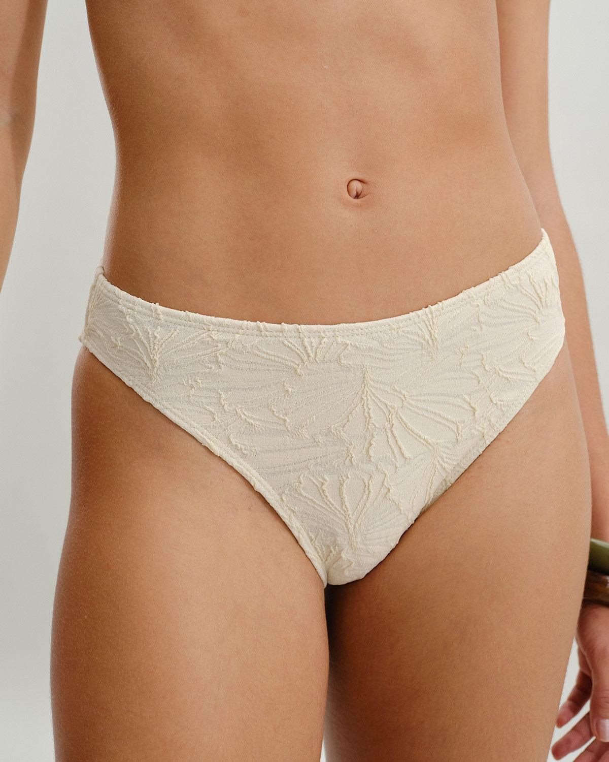 Beige Jacquard Underwire Bikini Set Product Image