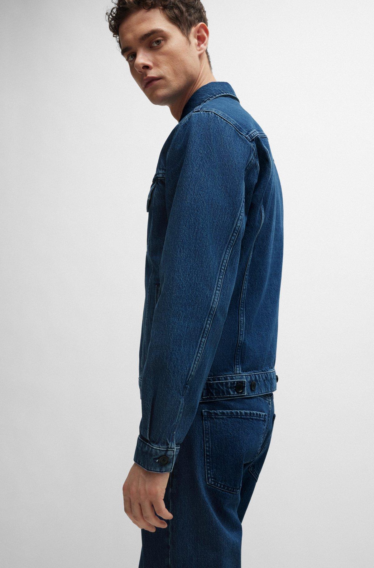 Regular-fit jacket in blue rigid denim Product Image