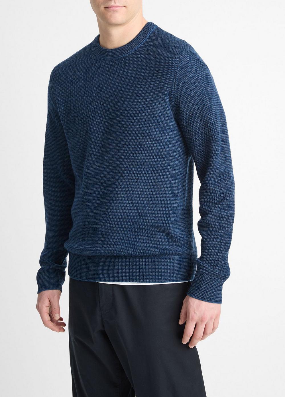 Two-Tone Merino Wool Mesh Sweater Product Image