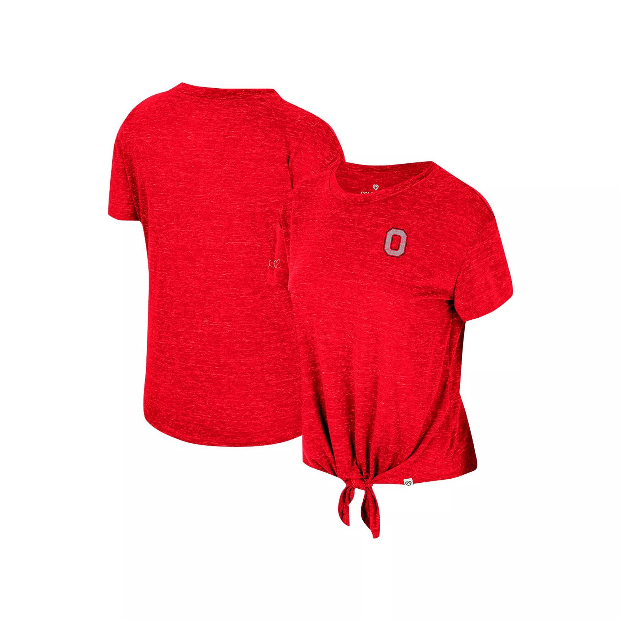 Women's Colosseum Scarlet Ohio State Buckeyes Finalists Tie-Front T-Shirt, Size: Medium, Red Product Image