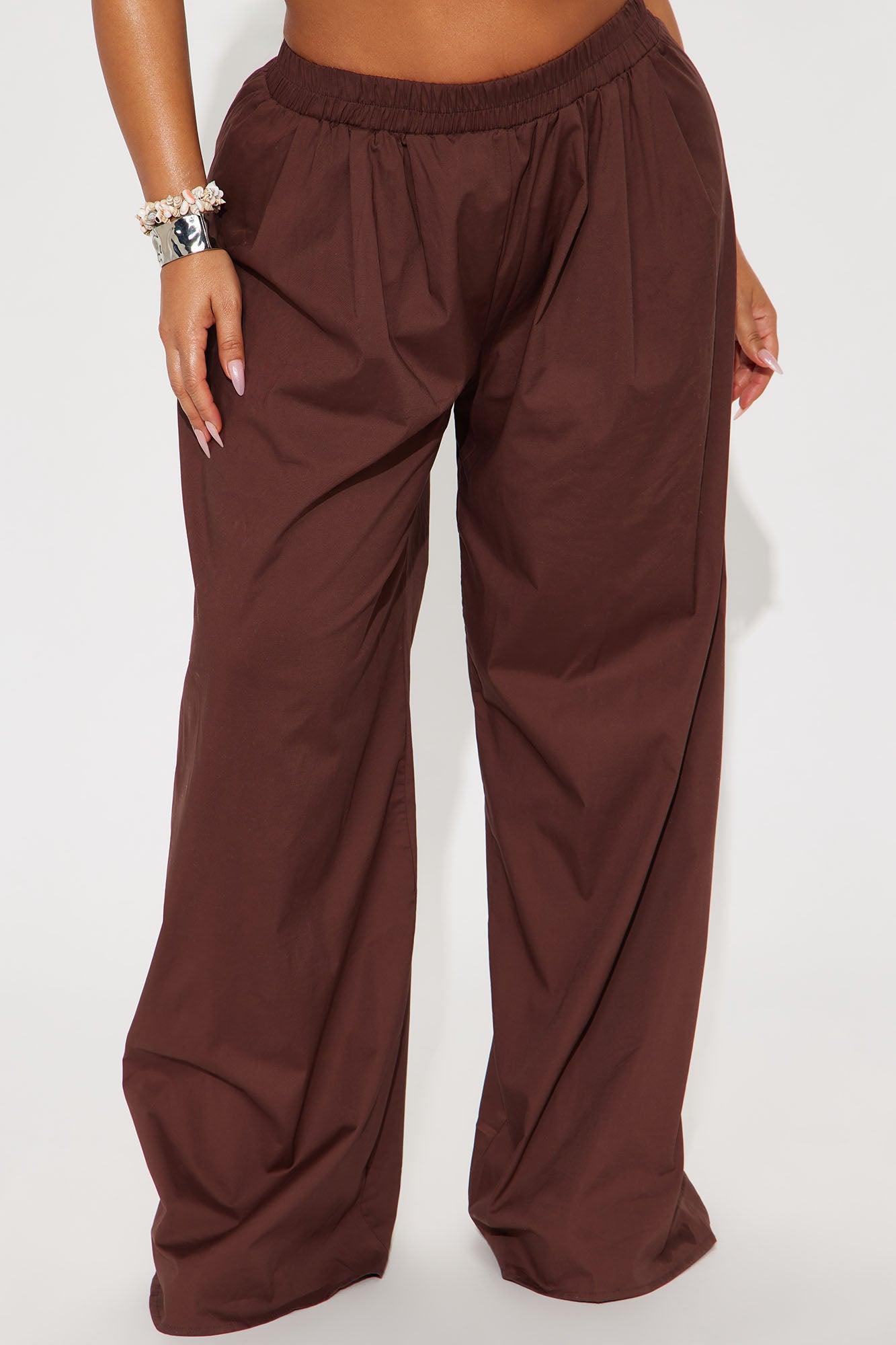 Zarina High Waist Wide Leg Pant - Chocolate Female Product Image