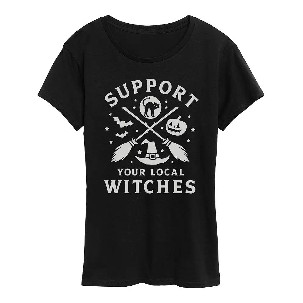 Women's Support Your Local Witches Halloween Tee, Girl's,  Product Image