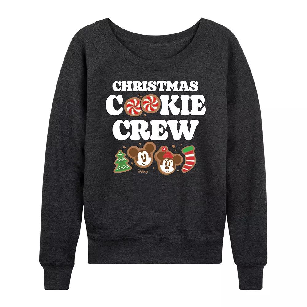 Disney's Mickey and Minnie Mouse Women's Christmas Cookie French Terry Long Sleeve Tee,  Product Image
