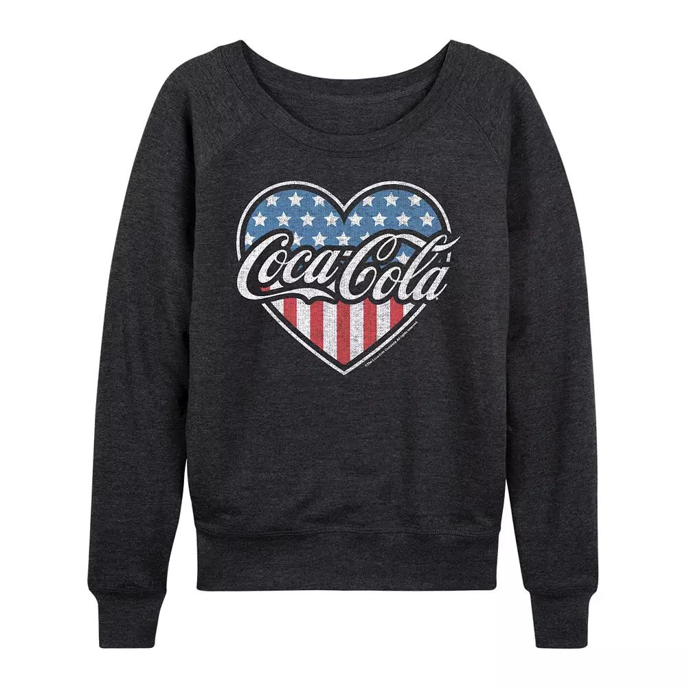 Women's Coca-Cola USA Heart French Terry Long Sleeve Tee,  Product Image