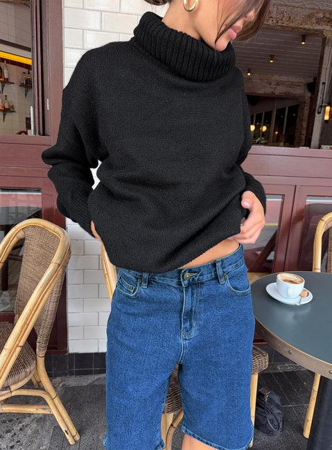 Retro Dream Mid Rise Longline Denim Shorts Mid Wash Product Image