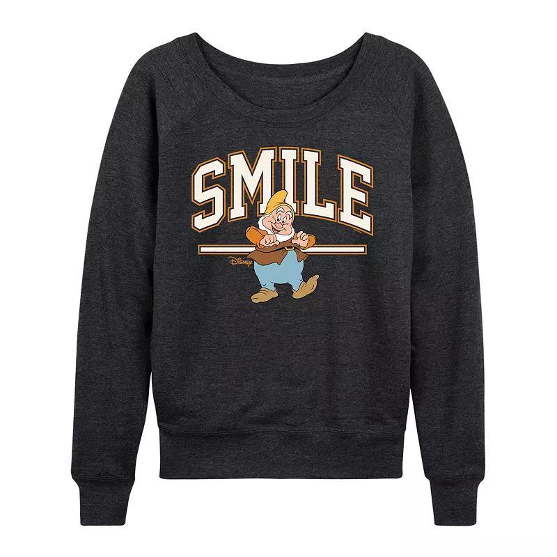 Disney's Snow White and the Seven Dwarfs Happy Women's French Terry Long Sleeve Tee, Girl's,  Product Image