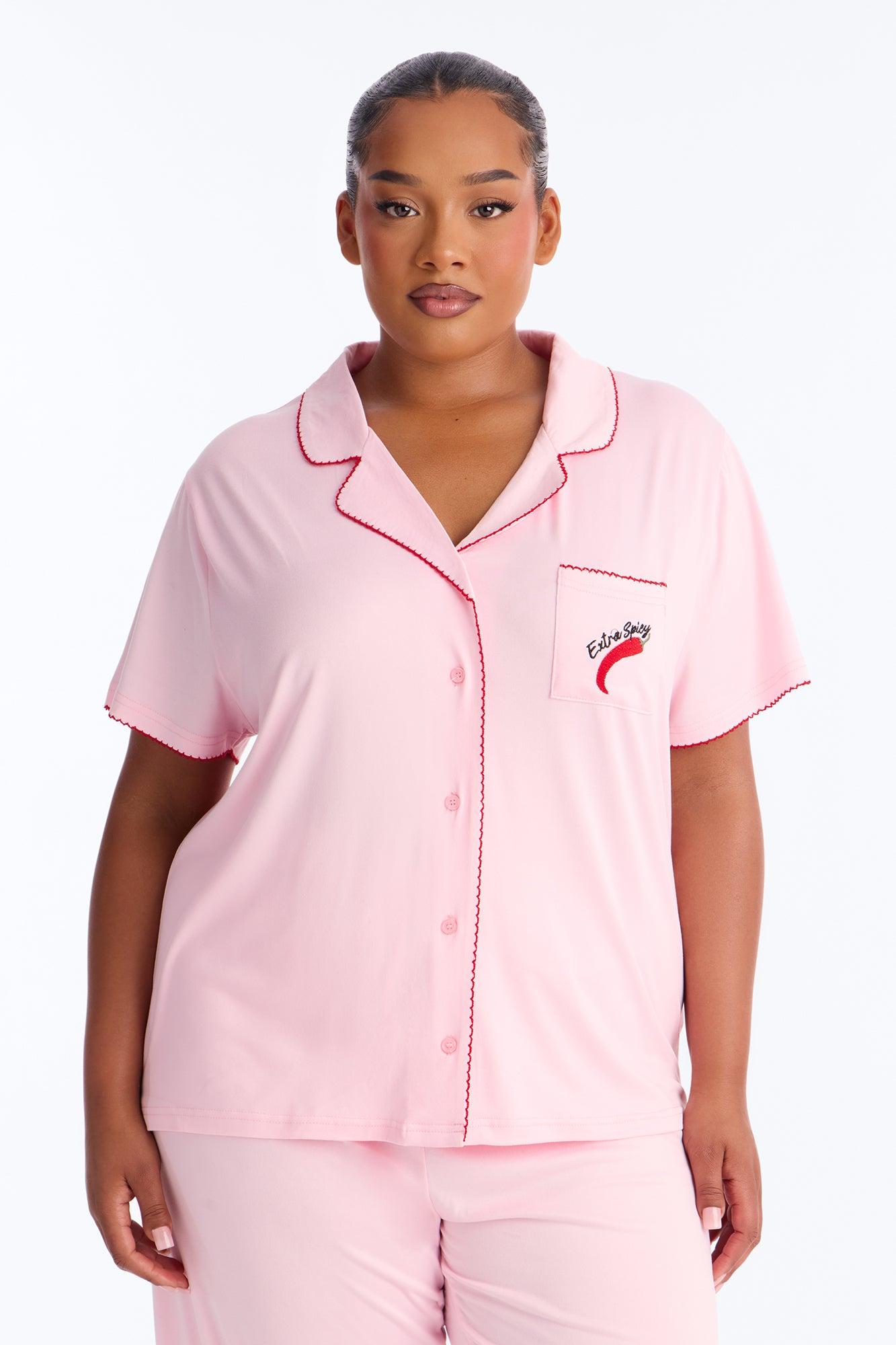 Extra Spicy PJ Pant Set - Pink/combo Female Product Image