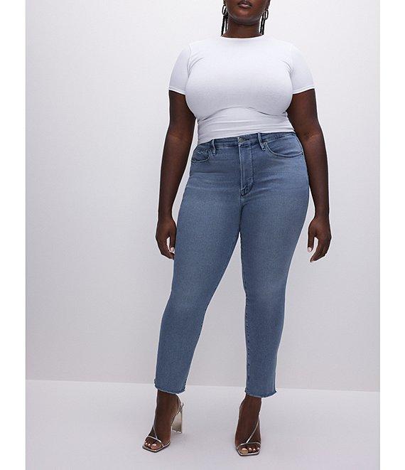 Good American Plus Good Legs Straight Denim Split Pocket Jeans Product Image