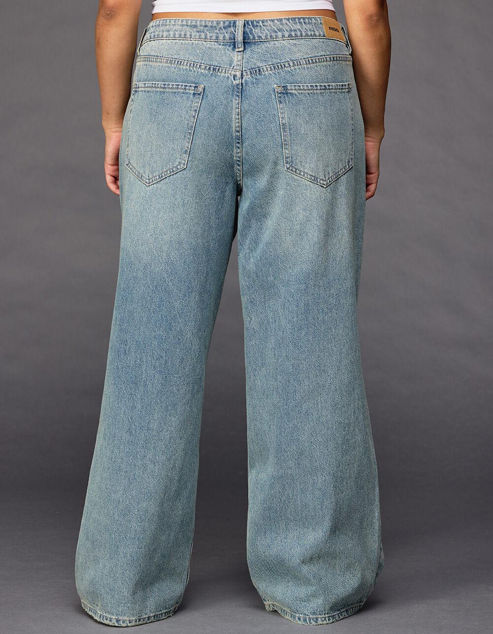 RSQ Womens Low Rise Baggy Jeans - MEDIUM WASH Product Image