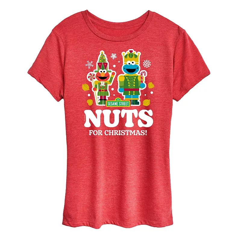 Women's Sesame Street Nuts For Christmas Graphic Tee, Girl's,  Product Image