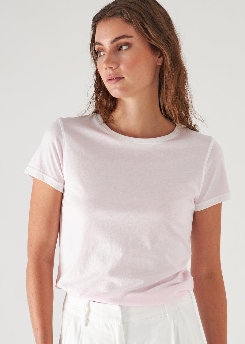Patrick Assaraf Women's REVERSE SPRAY LIGHTWEIGHT PIMA COTTON T-SHIRT Product Image